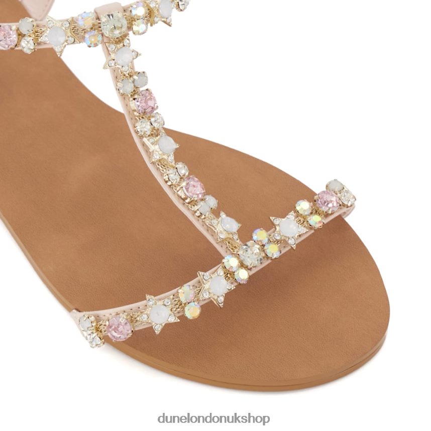 Jewel-Embellished Flat Sandals Women N4BBPB126 Dune London Nissa Ecru