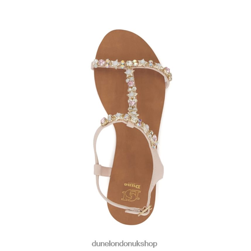 Jewel-Embellished Flat Sandals Women N4BBPB126 Dune London Nissa Ecru