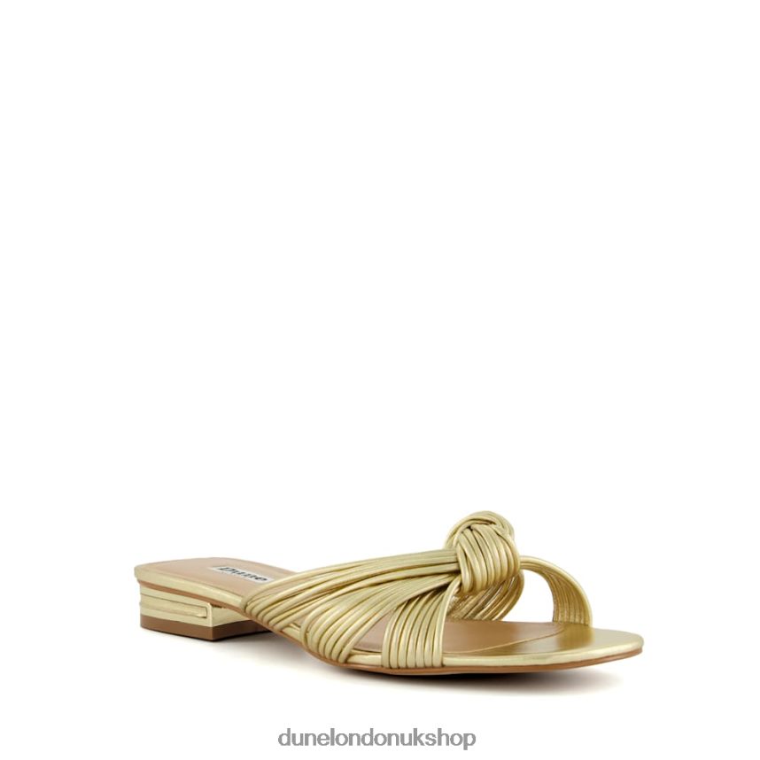 Knot-Detail Slider Sandals Women N4BBPB51 Dune London Leyla Gold