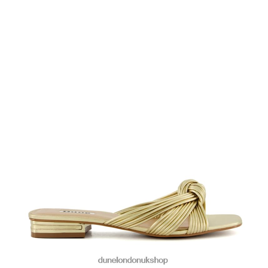 Knot-Detail Slider Sandals Women N4BBPB51 Dune London Leyla Gold