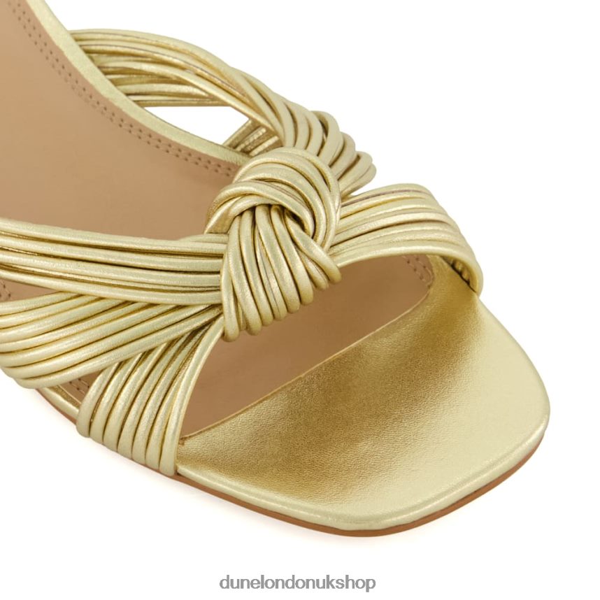 Knot-Detail Slider Sandals Women N4BBPB51 Dune London Leyla Gold