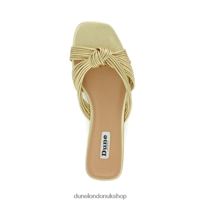 Knot-Detail Slider Sandals Women N4BBPB51 Dune London Leyla Gold