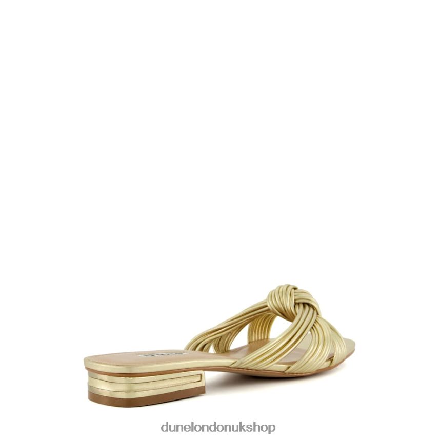 Knot-Detail Slider Sandals Women N4BBPB51 Dune London Leyla Gold