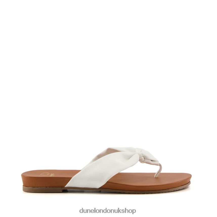 Knot Upper Sandals Women N4BBPB608 Dune London Lyrikal White - Click Image to Close