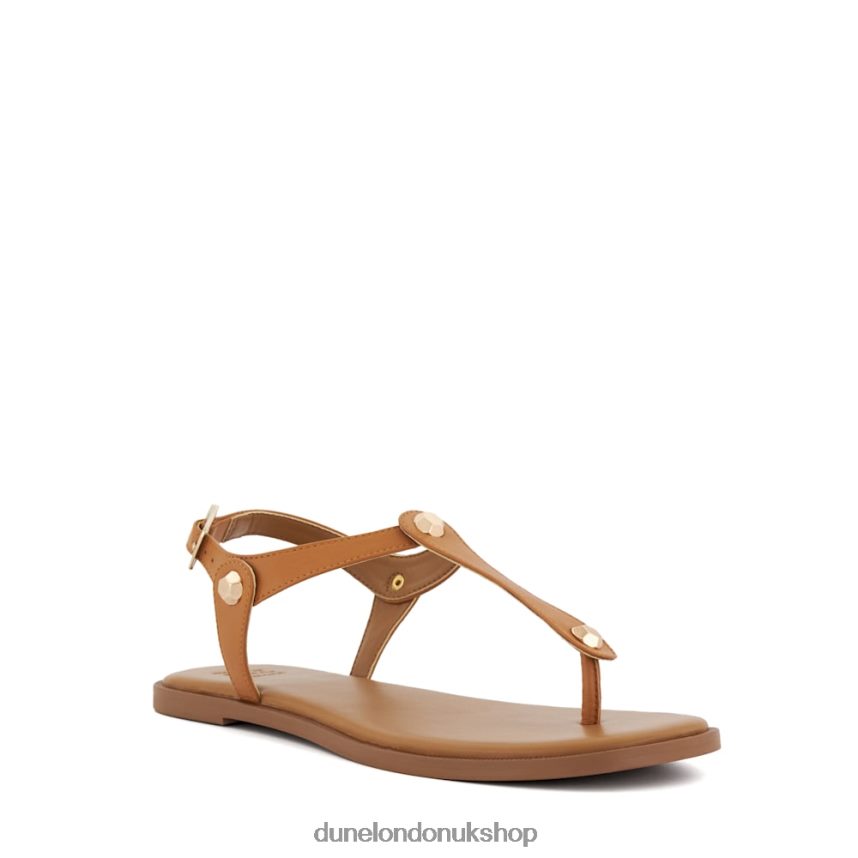 Leather Flat Sandals Women N4BBPB406 Dune London Larter Tan - Click Image to Close