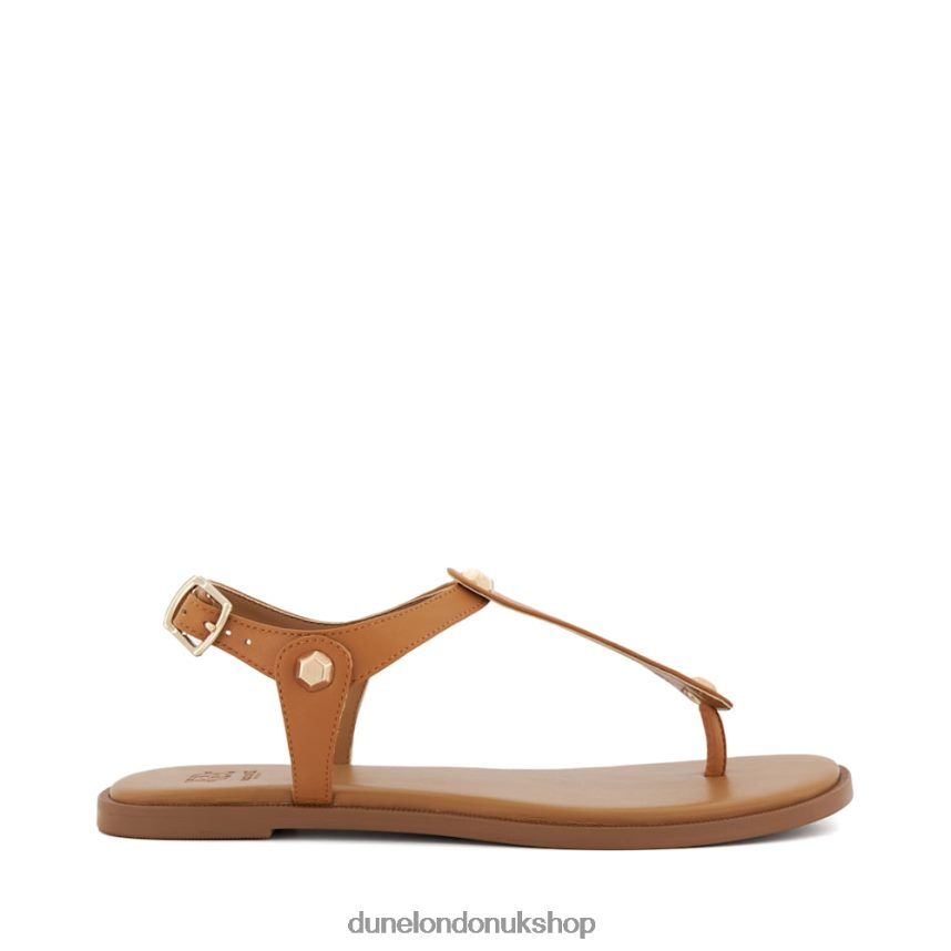 Leather Flat Sandals Women N4BBPB406 Dune London Larter Tan