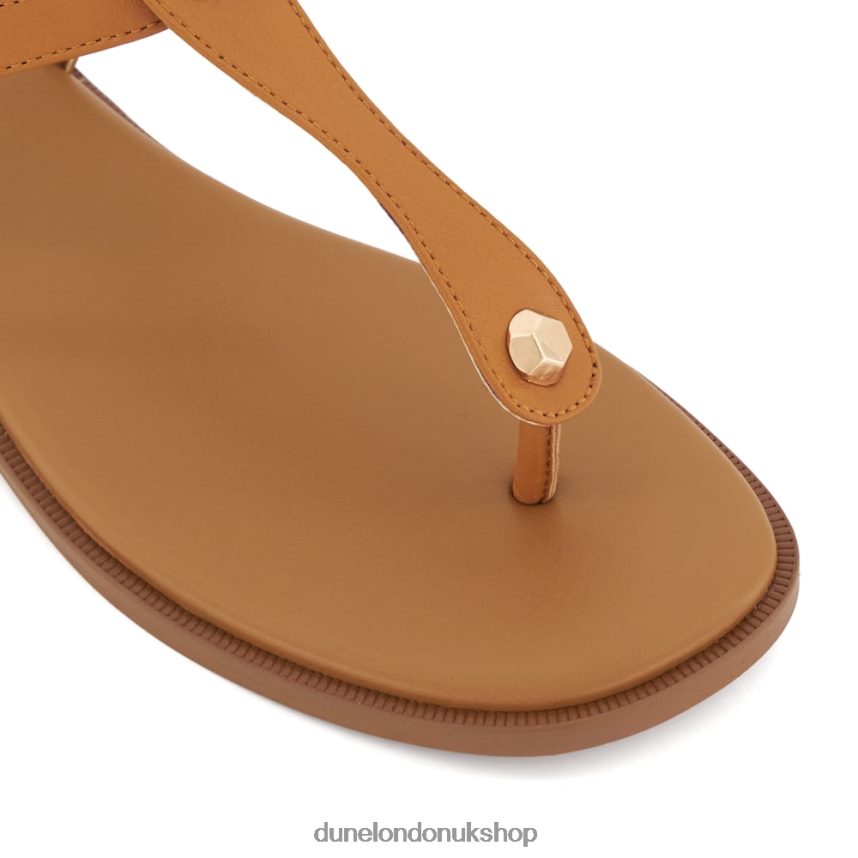 Leather Flat Sandals Women N4BBPB406 Dune London Larter Tan