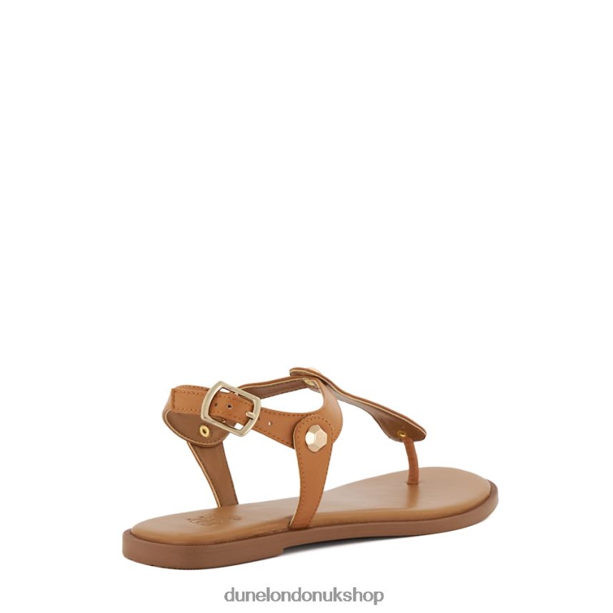 Leather Flat Sandals Women N4BBPB406 Dune London Larter Tan