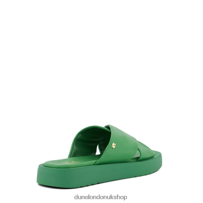 Leather Flat Sandals Women N4BBPB50 Dune London Liquor Green