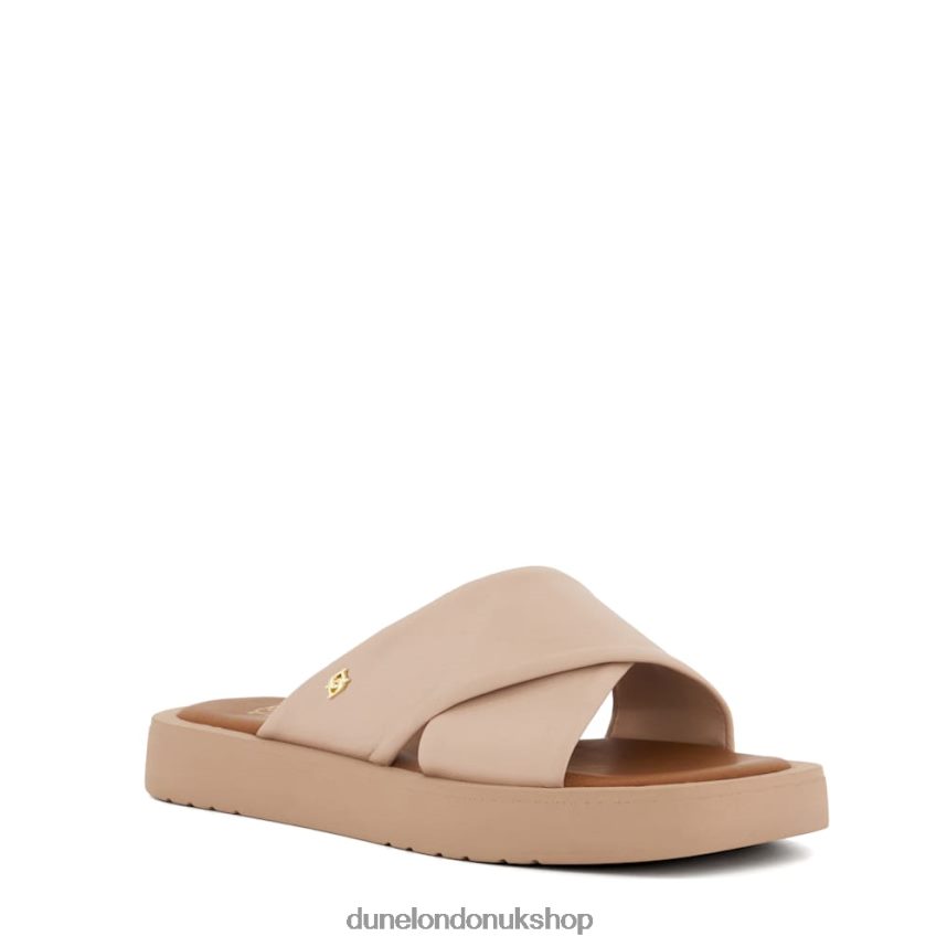 Leather Flat Sandals Women N4BBPB520 Dune London Liquor Nude - Click Image to Close