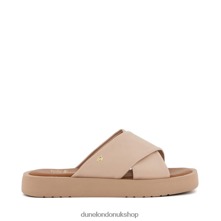 Leather Flat Sandals Women N4BBPB520 Dune London Liquor Nude