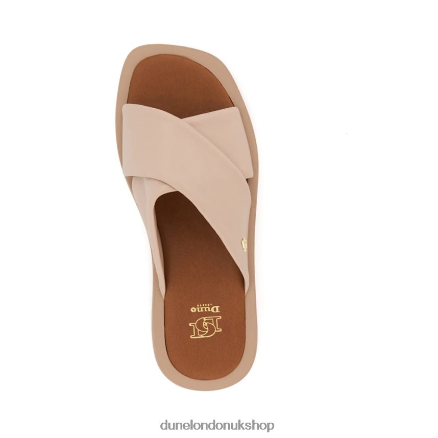 Leather Flat Sandals Women N4BBPB520 Dune London Liquor Nude