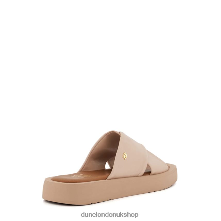 Leather Flat Sandals Women N4BBPB520 Dune London Liquor Nude