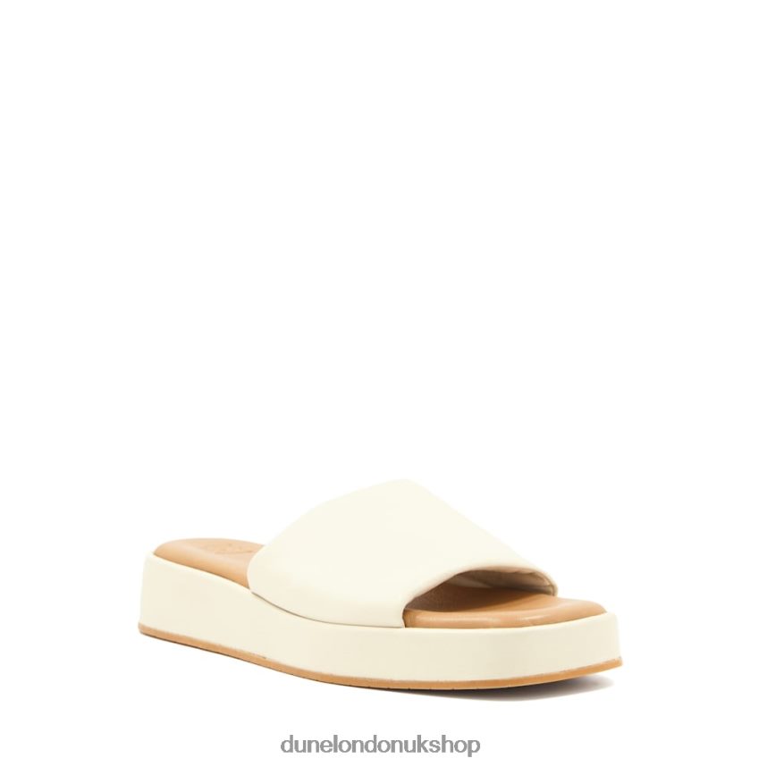 Open-Toe Flatform Slides Women N4BBPB583 Dune London Larley Ecru