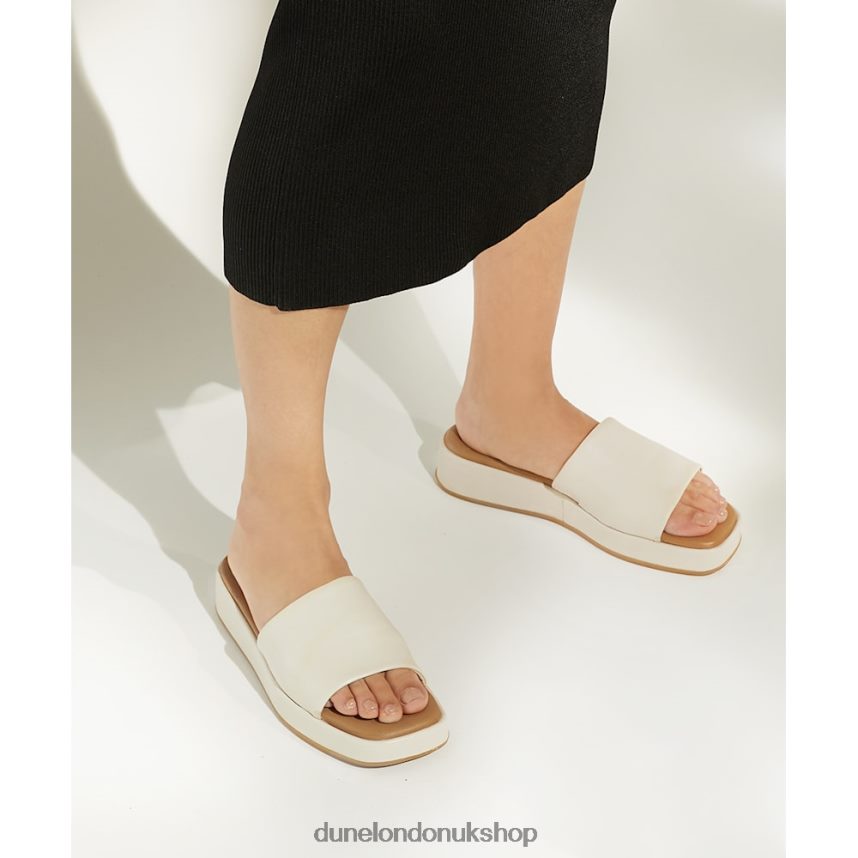 Open-Toe Flatform Slides Women N4BBPB583 Dune London Larley Ecru