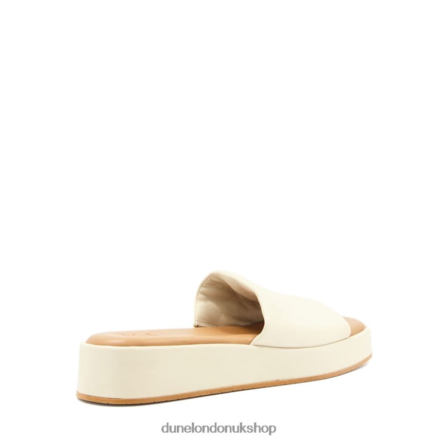 Open-Toe Flatform Slides Women N4BBPB583 Dune London Larley Ecru