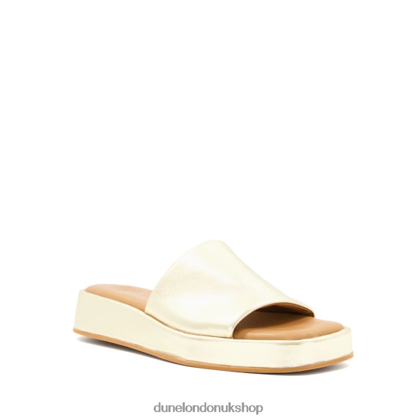 Open-Toe Flatform Slides Women N4BBPB627 Dune London Larley Gold