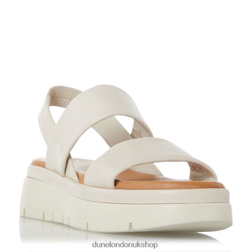 Padded Flatform Sandals Women N4BBPB438 Dune London Location Ecru - Click Image to Close