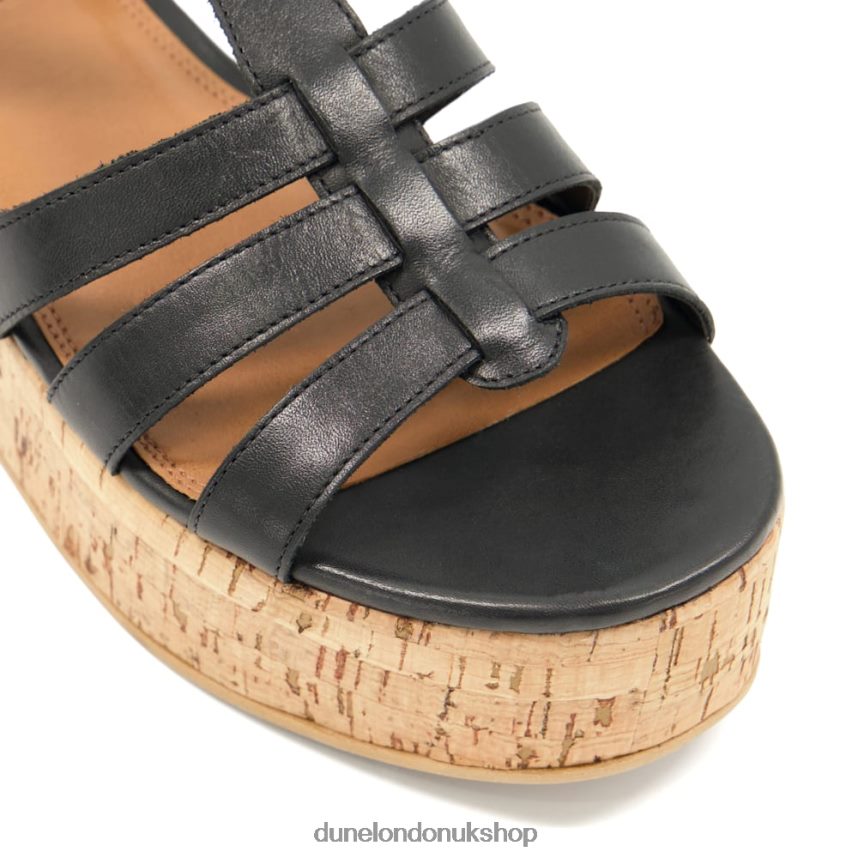 Strappy Cork-Flatform Sandals Women N4BBPB165 Dune London Lenson Black