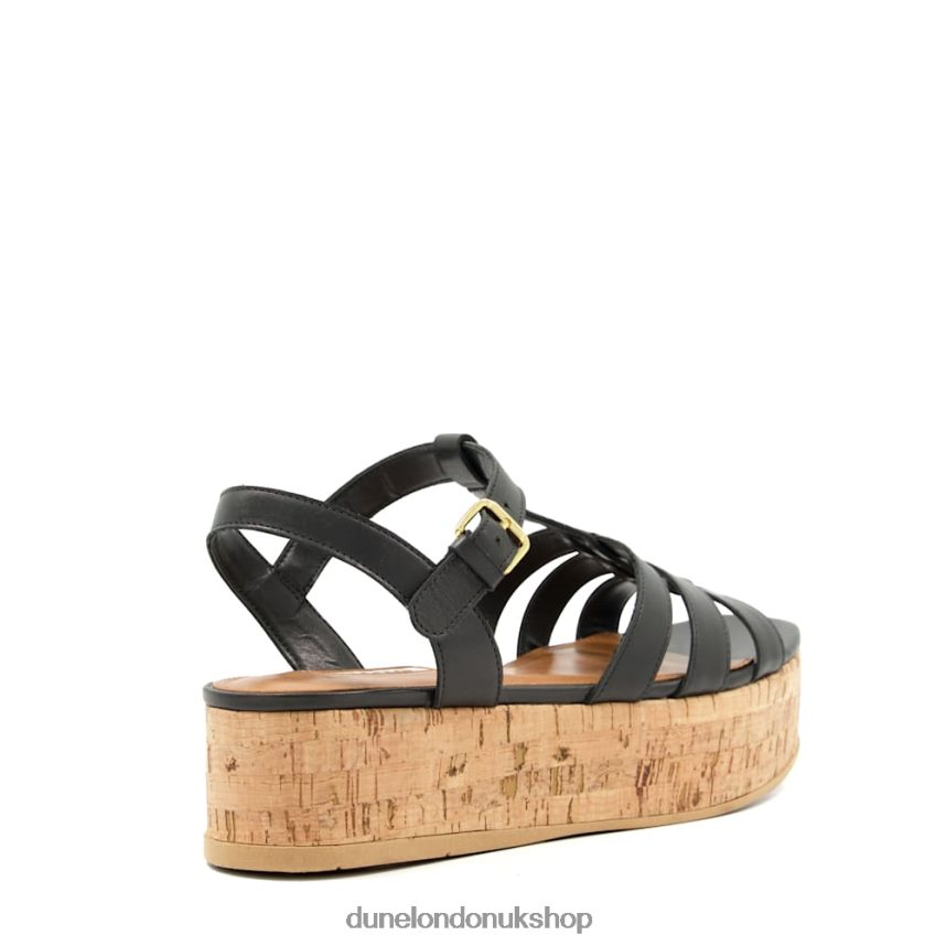 Strappy Cork-Flatform Sandals Women N4BBPB165 Dune London Lenson Black