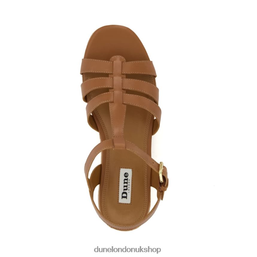 Strappy Cork-Flatform Sandals Women N4BBPB166 Dune London Lenson Tan