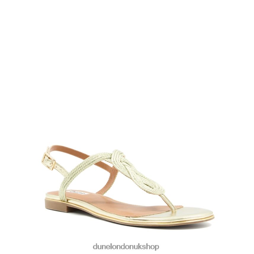 Thong-Strap Flat Sandals Women N4BBPB548 Dune London Logics Gold