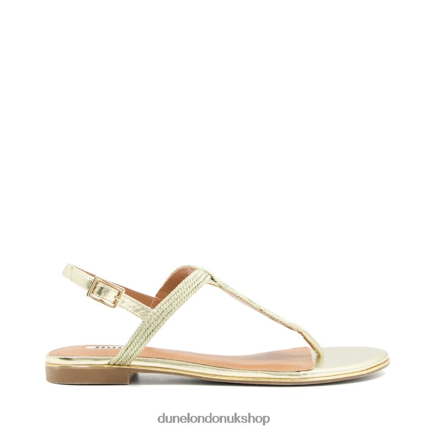 Thong-Strap Flat Sandals Women N4BBPB548 Dune London Logics Gold