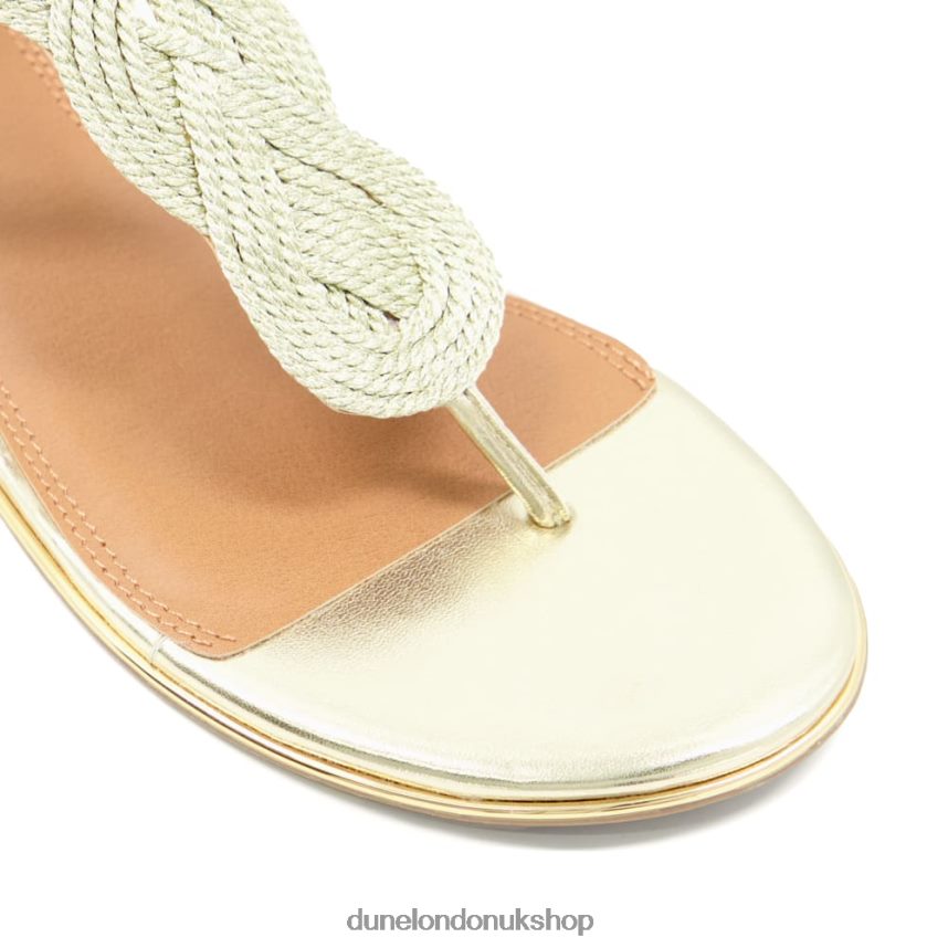 Thong-Strap Flat Sandals Women N4BBPB548 Dune London Logics Gold