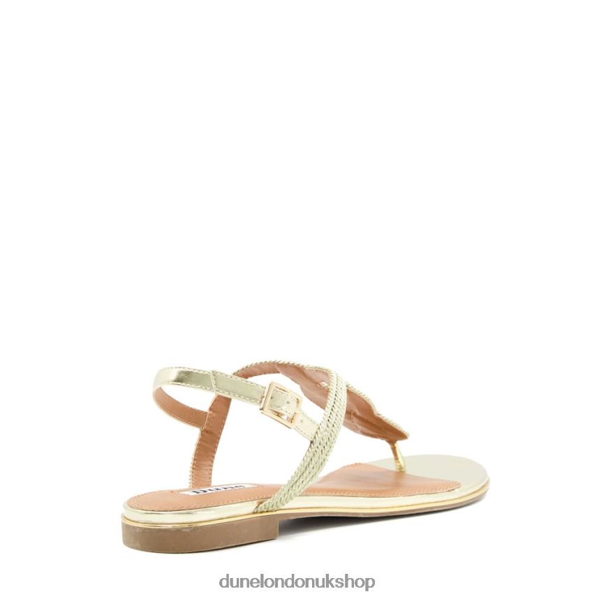 Thong-Strap Flat Sandals Women N4BBPB548 Dune London Logics Gold