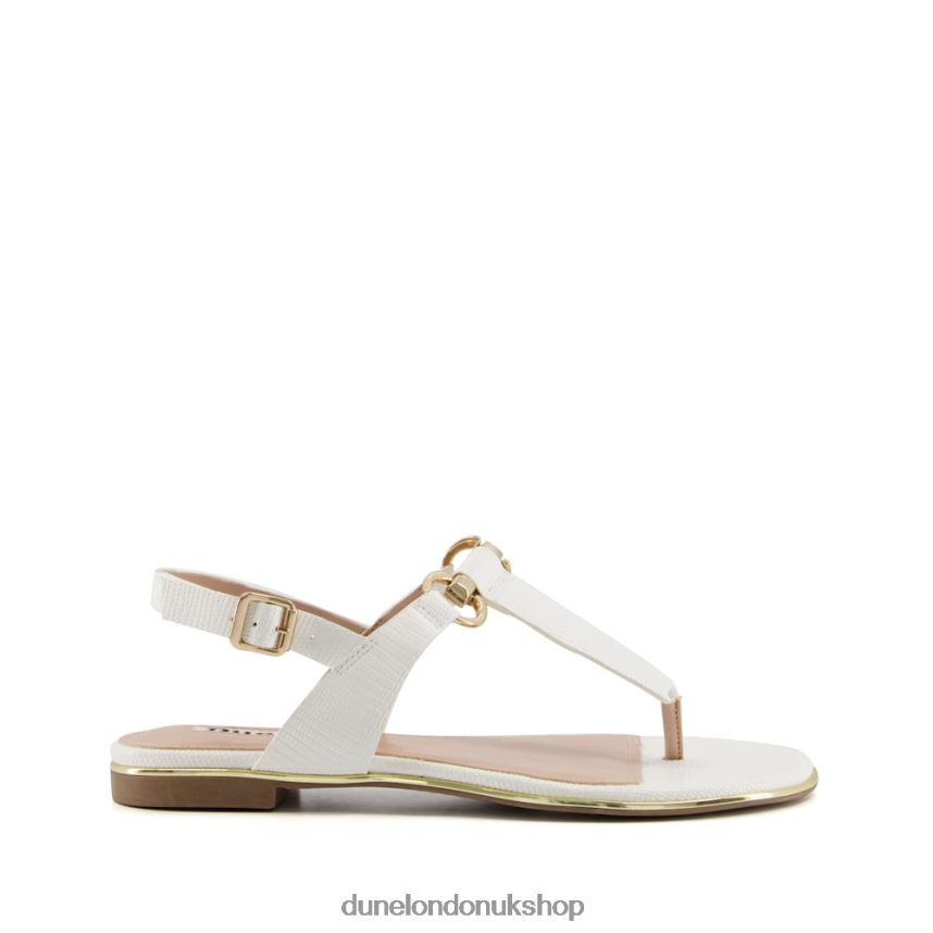 Toe-Post Sandals Women N4BBPB668 Dune London Lamba White - Click Image to Close