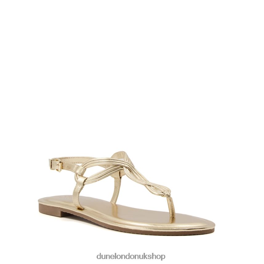 Twist Toe-Post Sandals Women N4BBPB331 Dune London Logic Gold