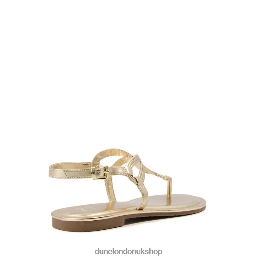 Twist Toe-Post Sandals Women N4BBPB331 Dune London Logic Gold