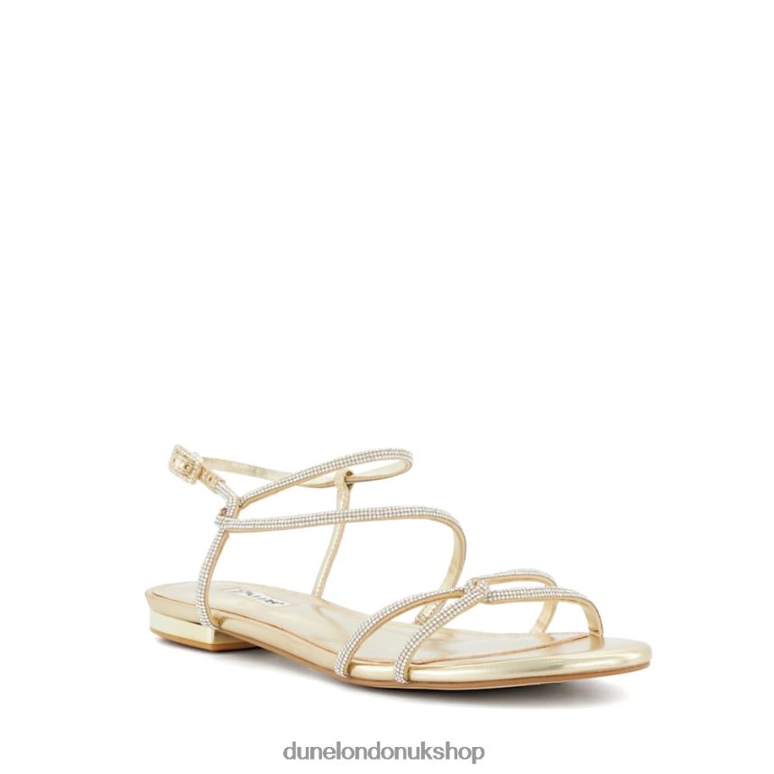 Wide Fit Diamante-T-Bar Sandals Women N4BBPB48 Dune London Nightly Champagne