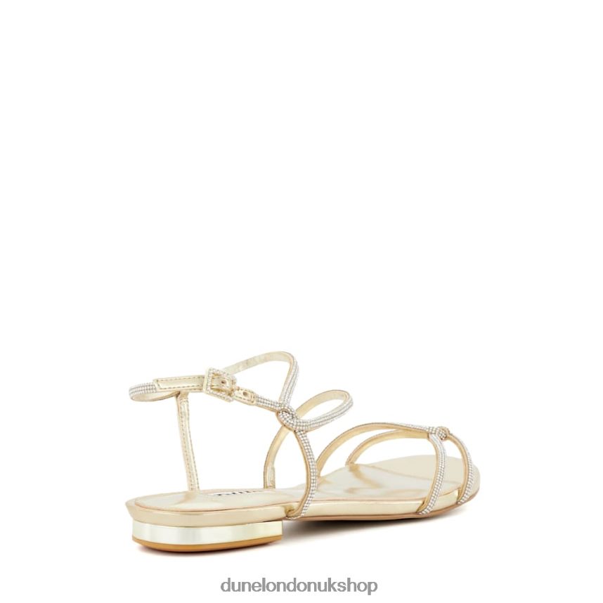 Wide Fit Diamante-T-Bar Sandals Women N4BBPB48 Dune London Nightly Champagne