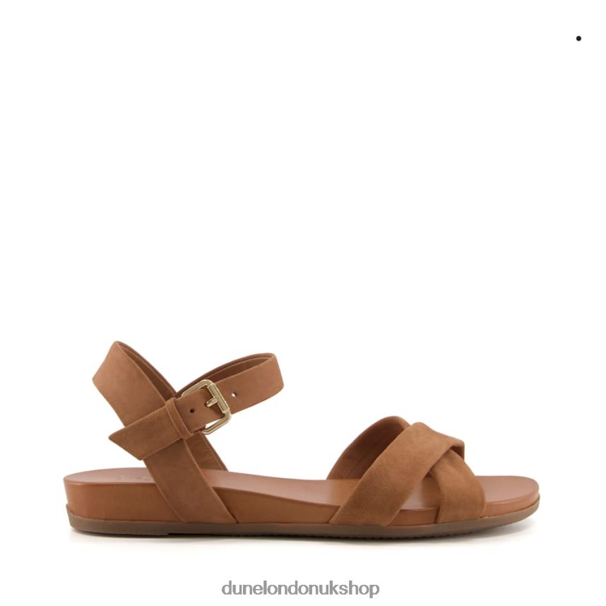 Wide Fit Leather Sandals Women N4BBPB336 Dune London Landie Camel