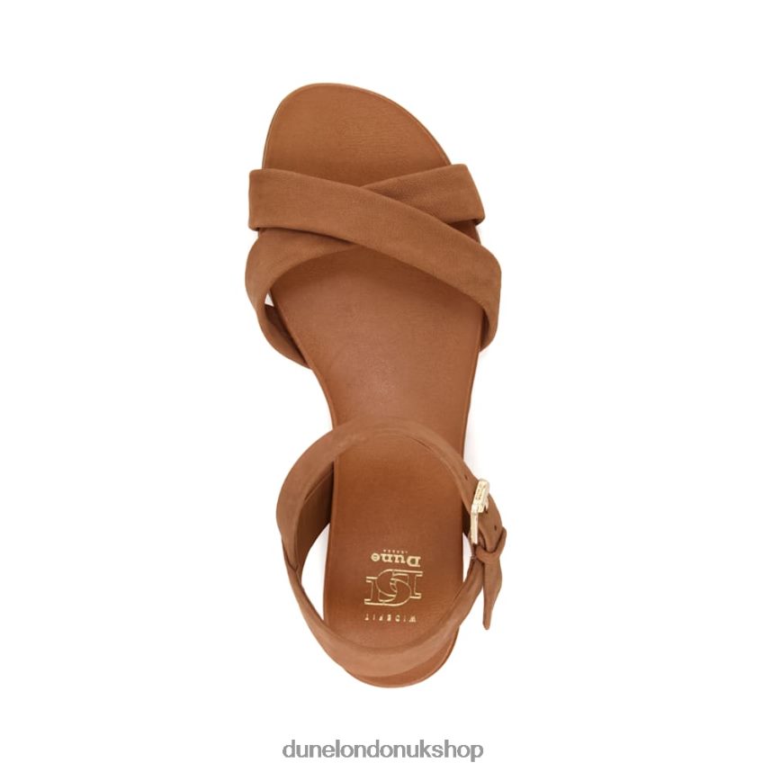 Wide Fit Leather Sandals Women N4BBPB336 Dune London Landie Camel