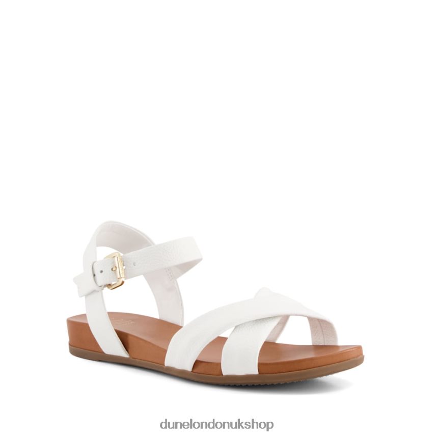 Wide Fit Leather Sandals Women N4BBPB638 Dune London Landie White