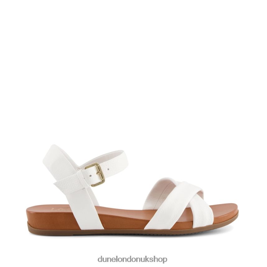 Wide Fit Leather Sandals Women N4BBPB638 Dune London Landie White