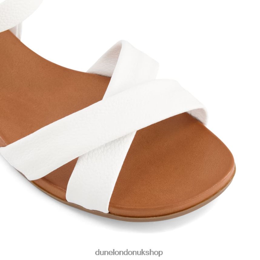 Wide Fit Leather Sandals Women N4BBPB638 Dune London Landie White