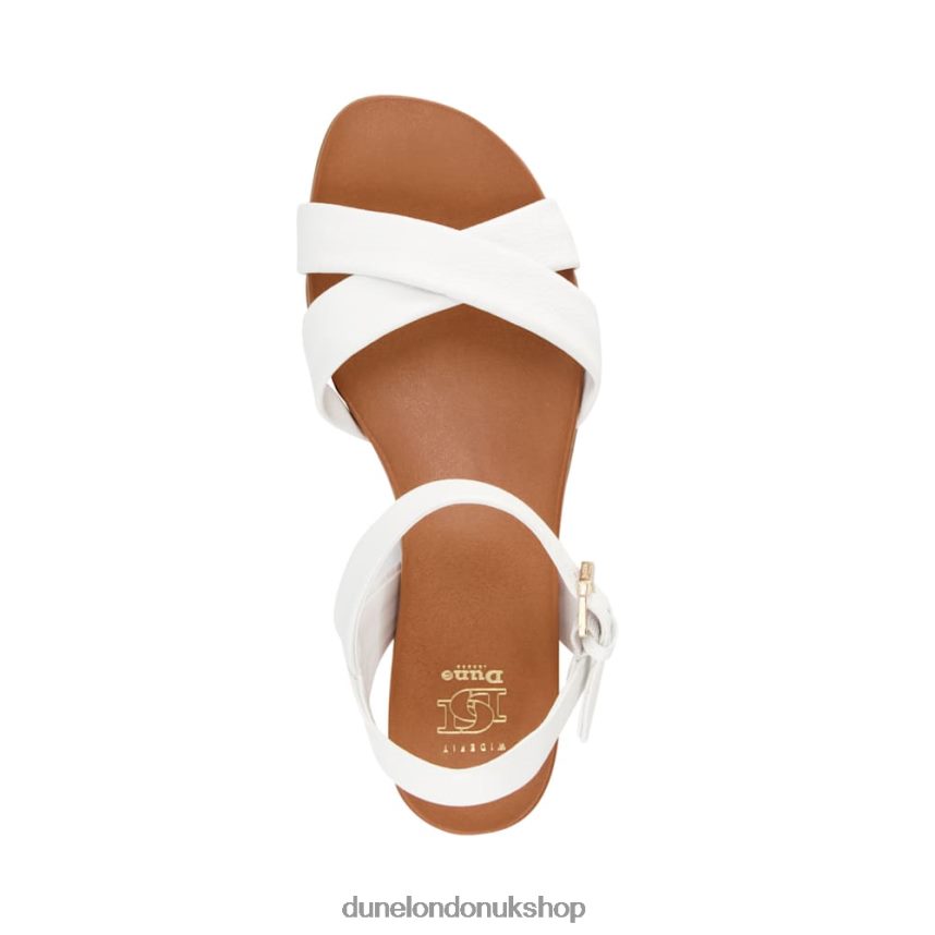 Wide Fit Leather Sandals Women N4BBPB638 Dune London Landie White