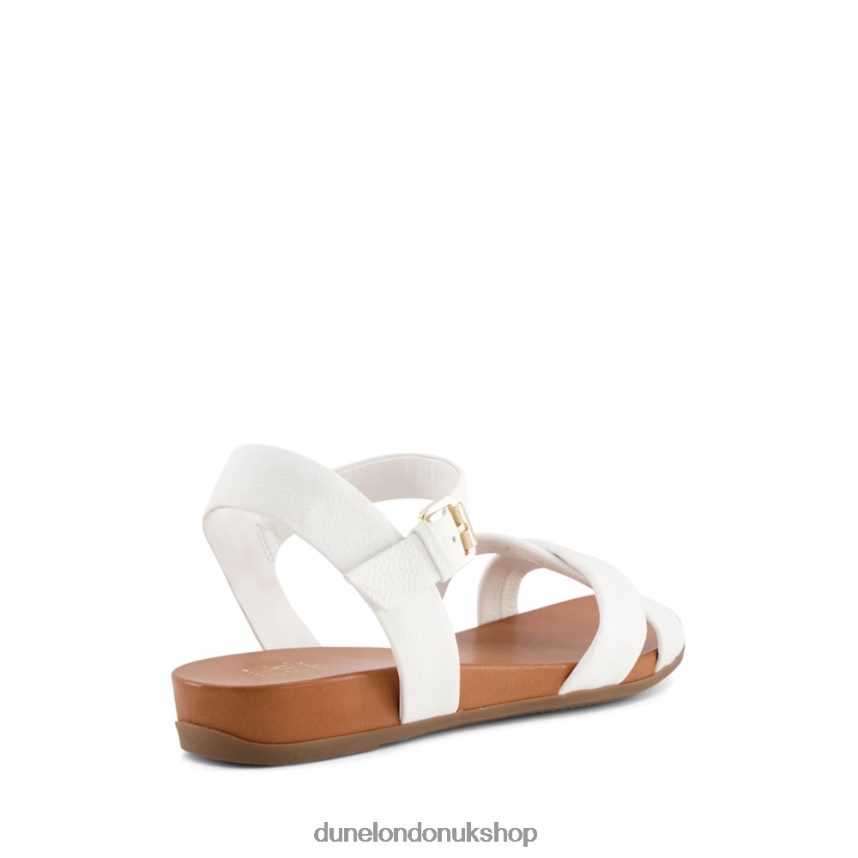 Wide Fit Leather Sandals Women N4BBPB638 Dune London Landie White