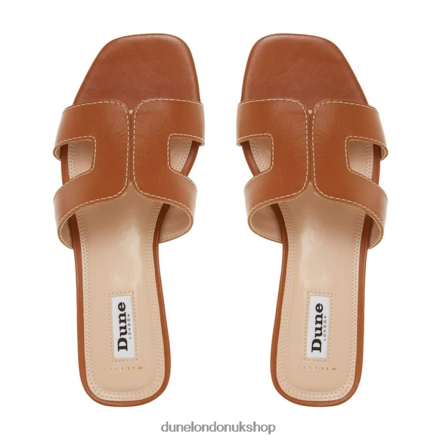 Wide Fit Smart Slider Sandals Women N4BBPB570 Dune London Loupe Tan