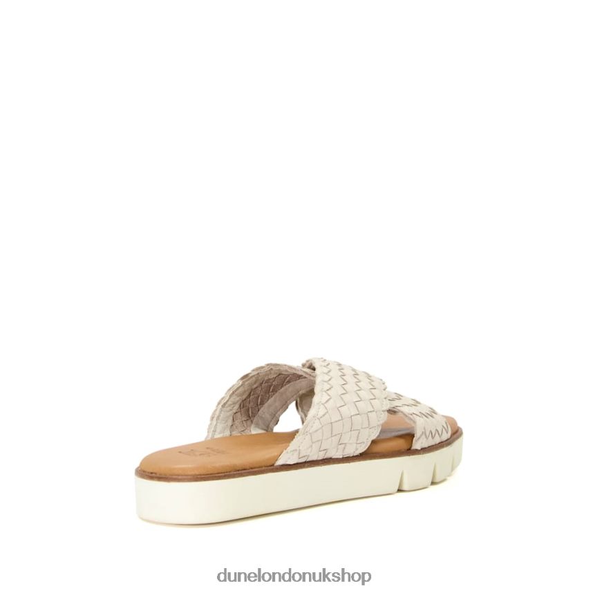 Woven Leather Sliders Women N4BBPB320 Dune London Lexey Ecru