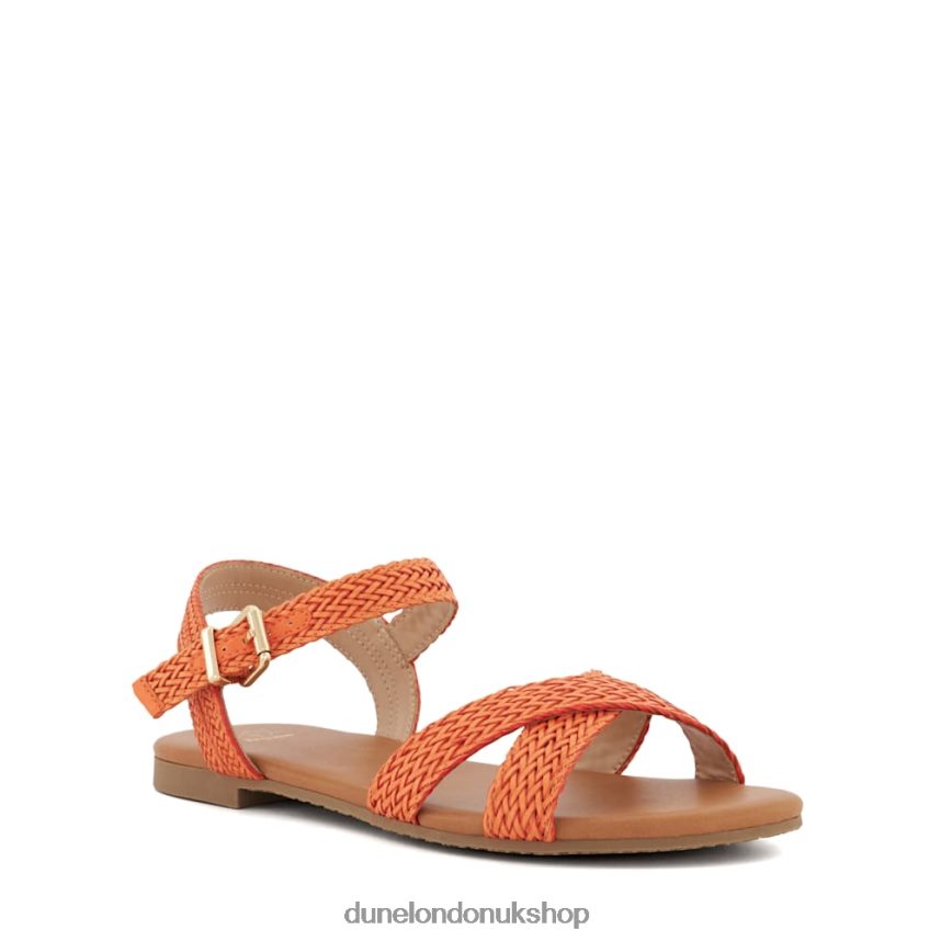 Woven-Strap Flat Sandals Women N4BBPB401 Dune London Lalisa Orange - Click Image to Close