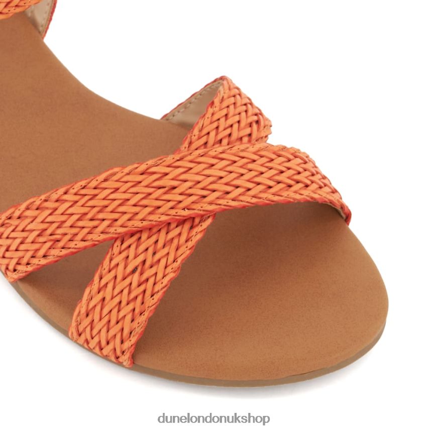 Woven-Strap Flat Sandals Women N4BBPB401 Dune London Lalisa Orange