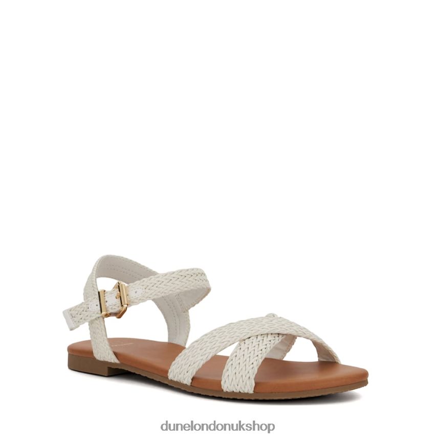 Woven-Strap Flat Sandals Women N4BBPB405 Dune London Lalisa White