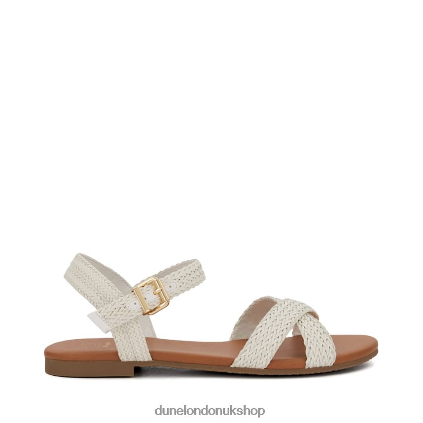 Woven-Strap Flat Sandals Women N4BBPB405 Dune London Lalisa White