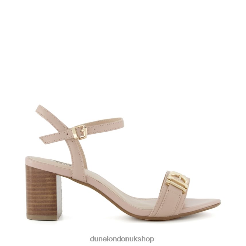 Buckle-Strap Block-Heel Sandals Women N4BBPB191 Dune London Jessie Blush