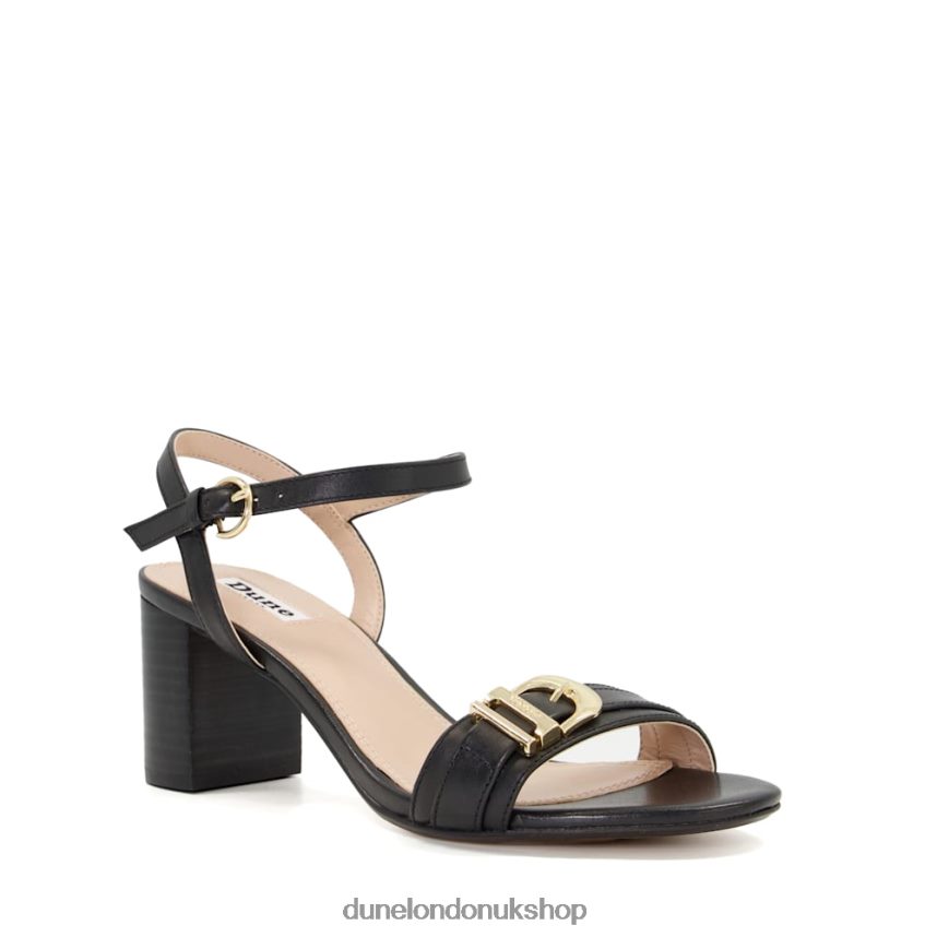 Buckle-Strap Block-Heel Sandals Women N4BBPB478 Dune London Jessie Black