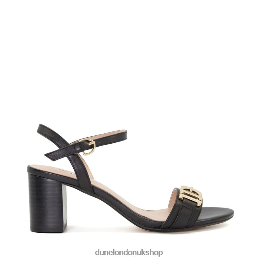 Buckle-Strap Block-Heel Sandals Women N4BBPB478 Dune London Jessie Black